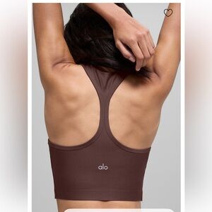 ALO Yoga Women's Brown Racerback Sports Bra